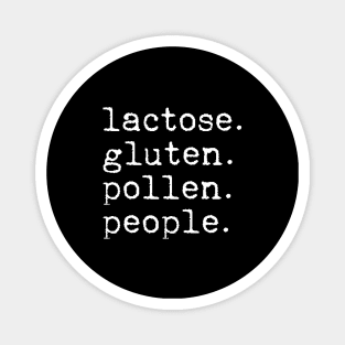 Lactose Gluten Pollen People Magnet